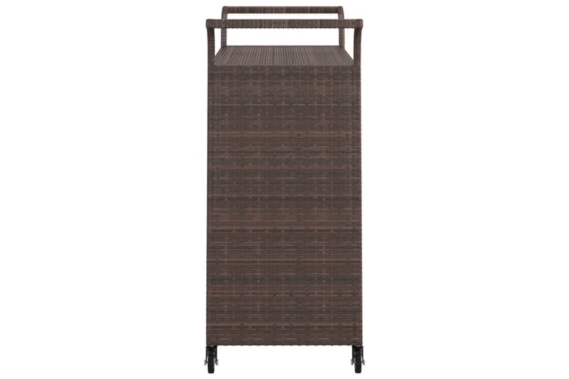 Serveringsvogn med skuff brun 100x45x97 cm polyrotting - Brun - Møbler - Bord - Serveringsvogn - Kjøkkenvogn & kjøkkentralle