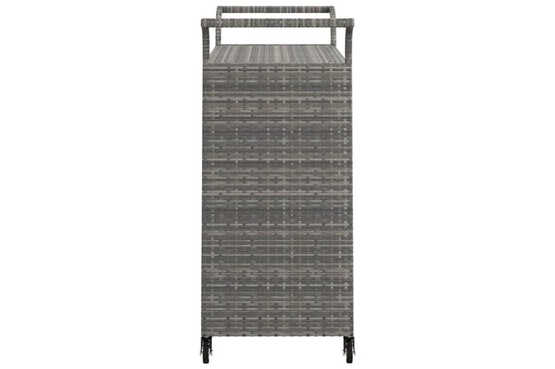 Serveringsvogn med skuff grå 100x45x97 cm polyrotting - Grå - Møbler - Bord - Serveringsvogn - Kjøkkenvogn & kjøkkentralle