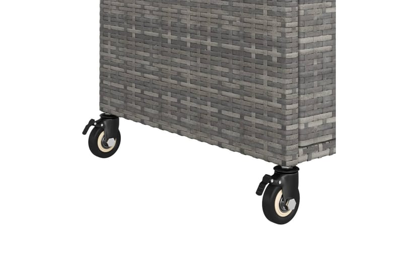 Serveringsvogn med skuff grå 100x45x97 cm polyrotting - Grå - Rullebord & rullevogn - Kjøkkenvogn & kjøkkentralle