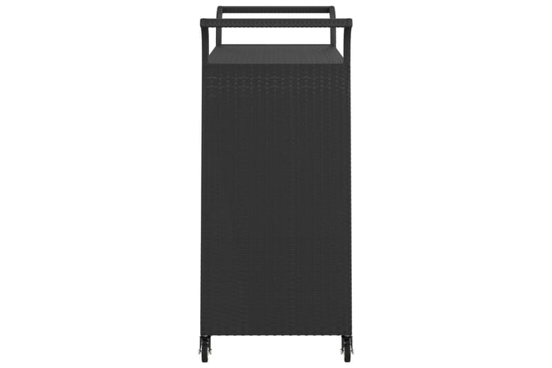 Serveringsvogn med skuff svart 100x45x97 cm polyrotting - Svart - Møbler - Bord - Serveringsvogn - Kjøkkenvogn & kjøkkentralle
