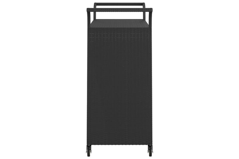 Serveringsvogn med skuff svart 100x45x97 cm polyrotting - Svart - Rullebord & rullevogn - Kjøkkenvogn & kjøkkentralle