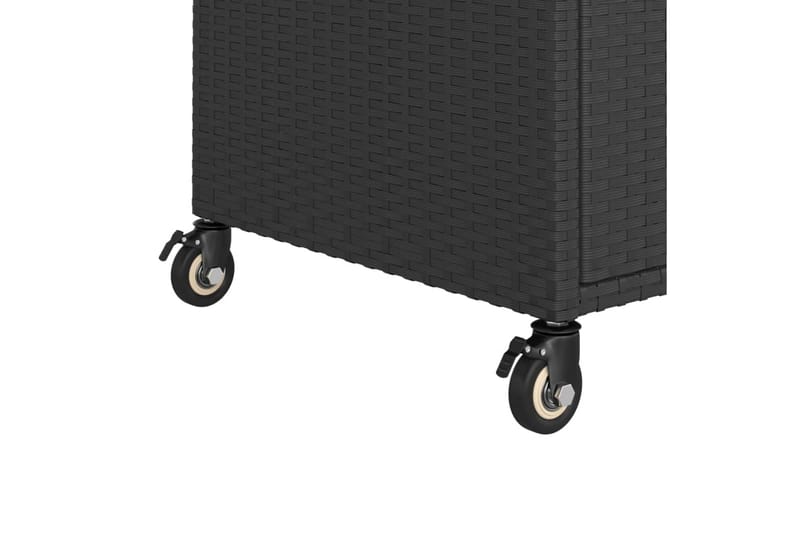 Serveringsvogn med skuff svart 100x45x97 cm polyrotting - Svart - Rullebord & rullevogn - Kjøkkenvogn & kjøkkentralle
