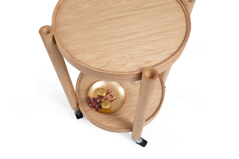 Serveringsbord Wallxpert Clover (50 x 70 x 50 cm) eik - Eik - Møbler - Bord - Serveringsvogn - Drinkvogn