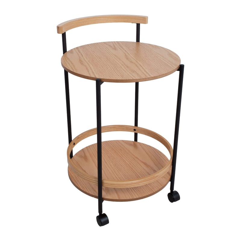 Serveringsvogn HOME4YOU Genua 49x46x74 cm lyst tre/svart - lys tre/ svart - Møbler - Bord - Serveringsvogn - Drinkvogn