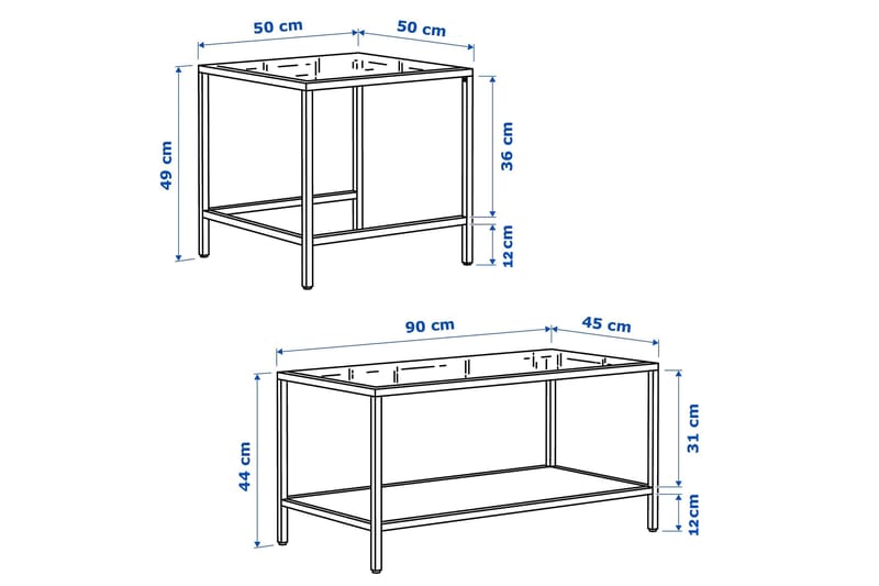 Sevay Sofabord 90 cm - Svart - Møbler - Bord - Sofabord