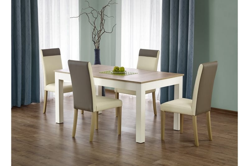 Seweryn Forlengningsbart Spisebord 160 cm - Eik/Hvit - Spisebord & kjøkkenbord
