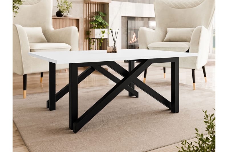Seyloren Sofabord 100 cm - Hvit/Svart - Møbler - Bord - Sofabord