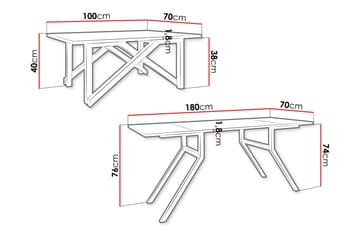 Seyloren Sofabord 100 cm - Hvit/Svart - Møbler - Bord - Sofabord