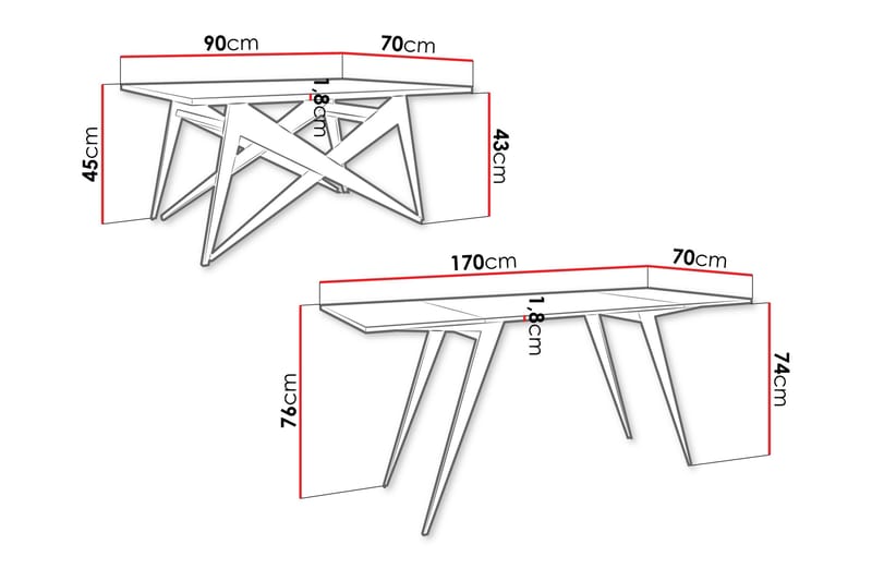 Seyloren Sofabord 90 cm - Svart/Grå - Møbler - Bord - Sofabord