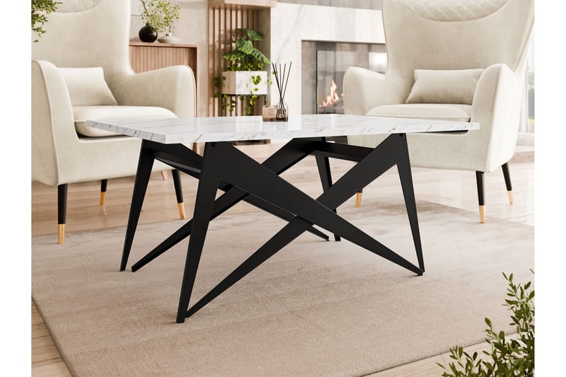 Seyloren Sofabord 90 cm - Svart/Hvit - Møbler - Bord - Sofabord