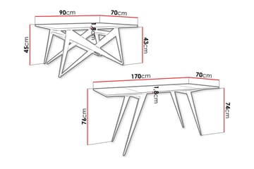 Seyloren Sofabord 90 cm - Svart/Hvit - Møbler - Bord - Sofabord