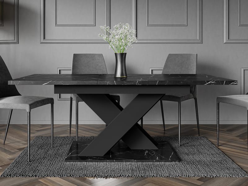 Shea Förlängningsbart Spisebord 140-180 cm Rektangulær - Svart - Møbler - Bord - Spisebord & kjøkkenbord