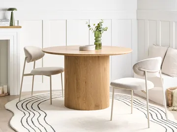 Sheho Rundt Spisebord 120 cm i Tre med Eikeutseende - Brun - Møbler - Bord - Spisebord & kjøkkenbord