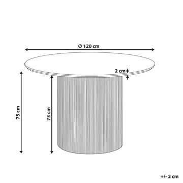 Sheho Rundt Spisebord 120 cm i Tre med Eikeutseende - Brun - Møbler - Bord - Spisebord & kjøkkenbord