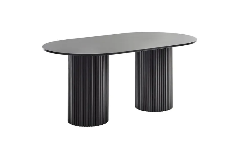 Sheridan Ovalt Spisebord 180 cm i Tre, Svart