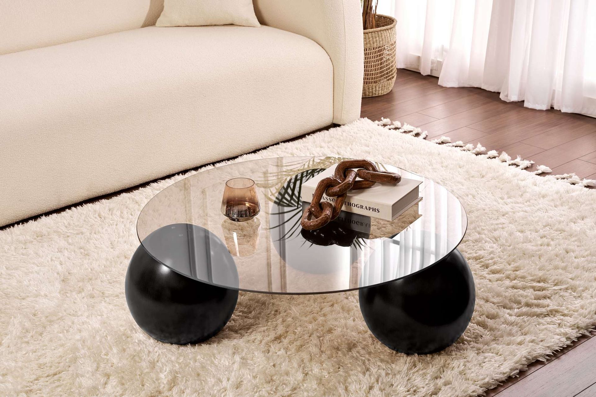 Sibas Sofabord 85 cm - Svart/bronse
