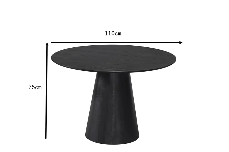 Siena lite rundt spisebord 110 cm finér - Svart - Møbler - Bord - Spisebord & kjøkkenbord