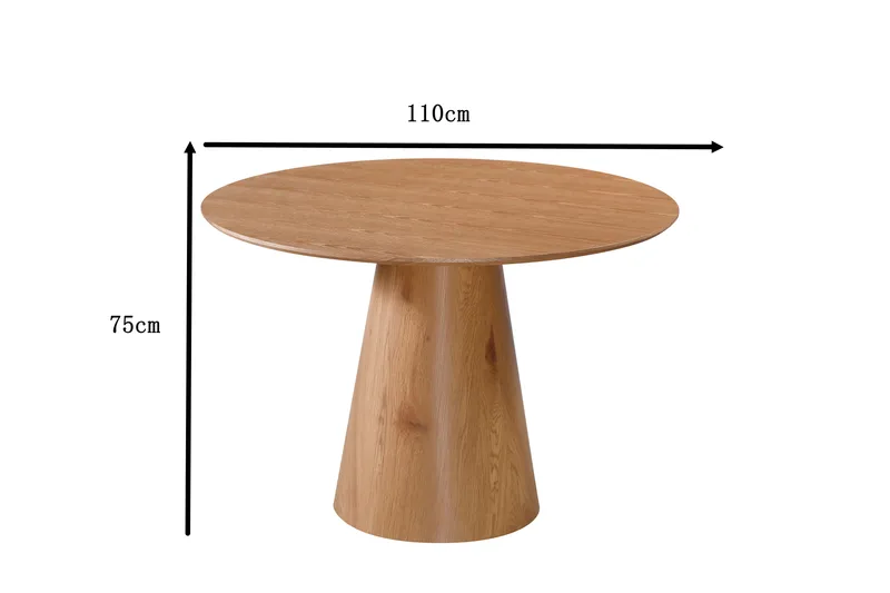 Siena Lite Spisebord Rundt 110 cm Finer - Eik - Møbler - Bord - Spisebord & kjøkkenbord