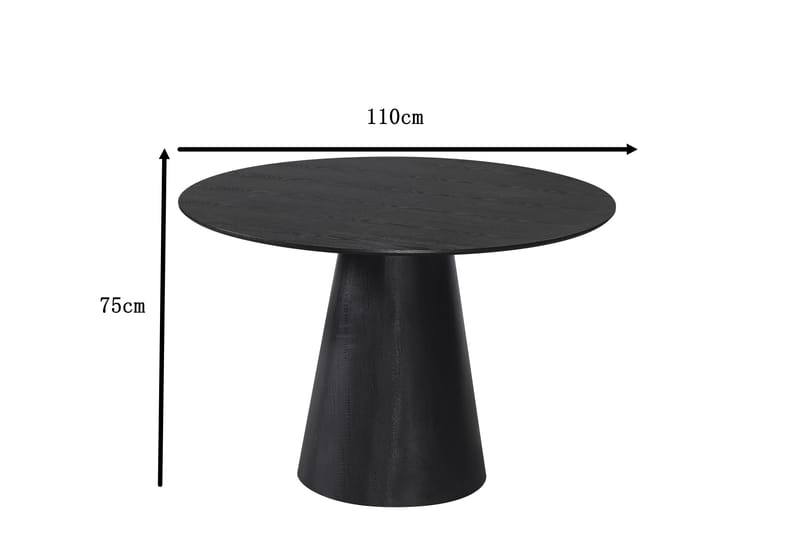 Siena Matbord Runt 110cm Svart - Møbler - Bord - Spisebord & kjøkkenbord