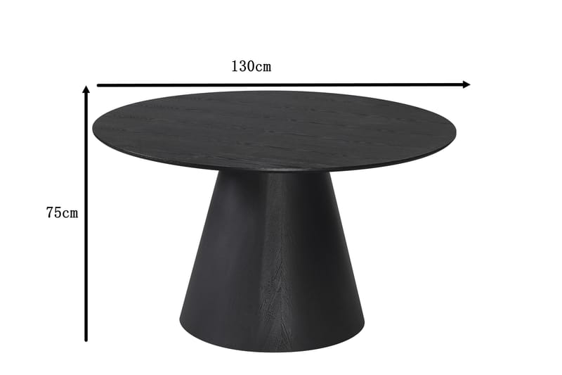 Siena Matbord Runt 130cm Svart - Møbler - Bord - Spisebord & kjøkkenbord