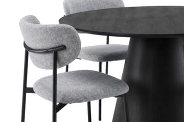 Siena rund spisegruppe 130 cm med 6 Lucy spisestoler - Svartbeiset eik - Møbler - Bord - Spisegrupper