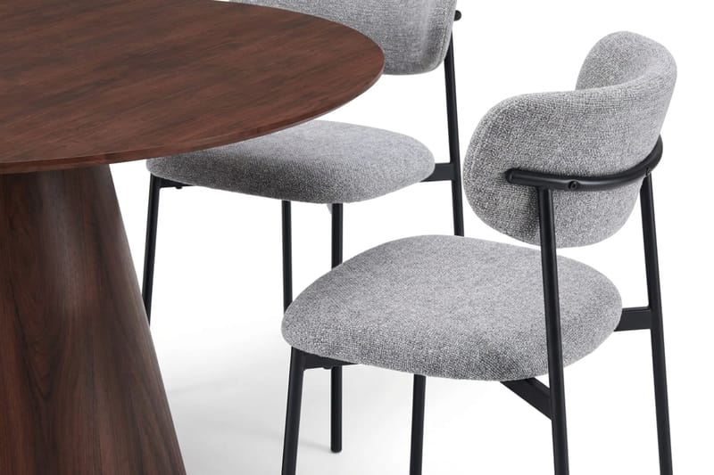 Siena rund spisegruppe 130 cm med 6 Lucy spisestoler - Valnøtt - Møbler - Bord - Spisegrupper