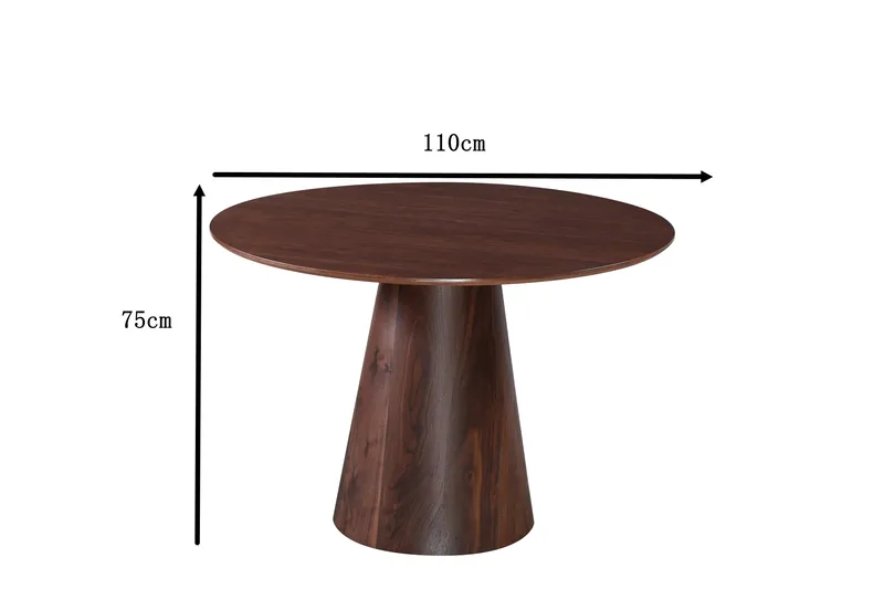 Siena Rundt Spisebord 110 cm - Valnøtt - Møbler - Bord - Spisebord & kjøkkenbord