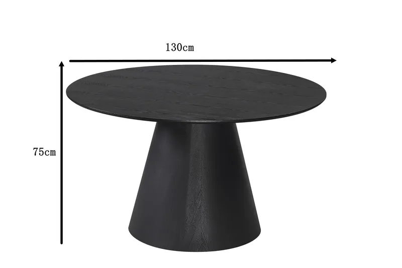 Siena Rundt Spisebord 130 cm - Svart - Møbler - Bord - Spisebord & kjøkkenbord