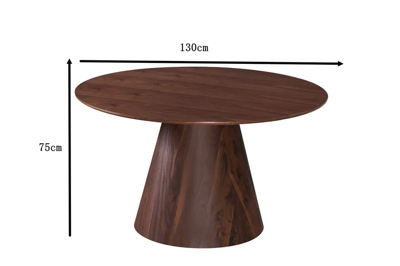 Siena Rundt Spisebord 130 cm - Valnøtt - Møbler - Bord - Spisebord & kjøkkenbord