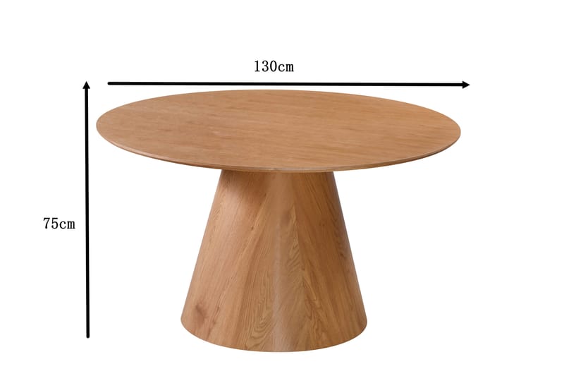 Siena Spisebord Rundt 130 cm Finér - Eik - Møbler - Bord - Spisebord & kjøkkenbord