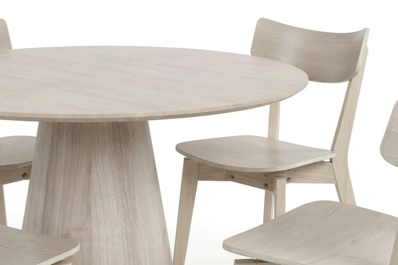 Siena Spisegruppe 110 cm rund hvitlasert med 4 Amelia spisestoler - Hvitlasert - Møbler - Bord - Spisegrupper