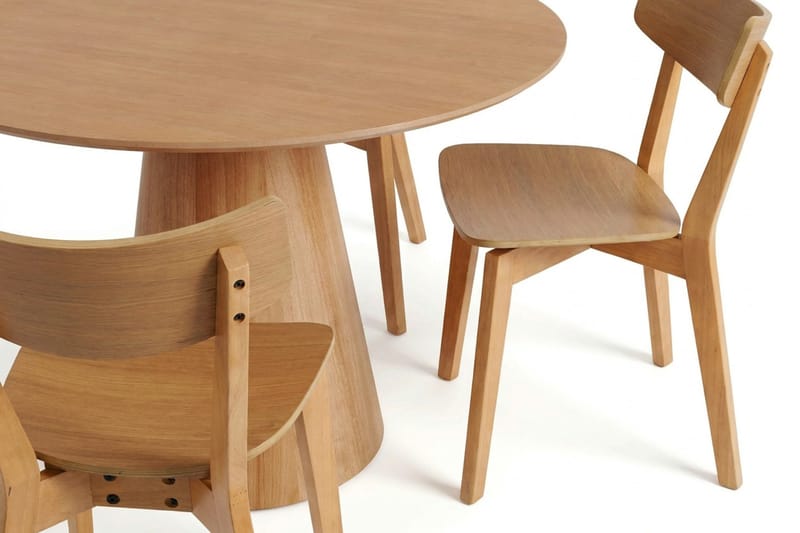 Siena Spisegruppe 110 cm rund i eik med 4 Amelia spisestoler - Eik - Møbler - Bord - Spisegrupper