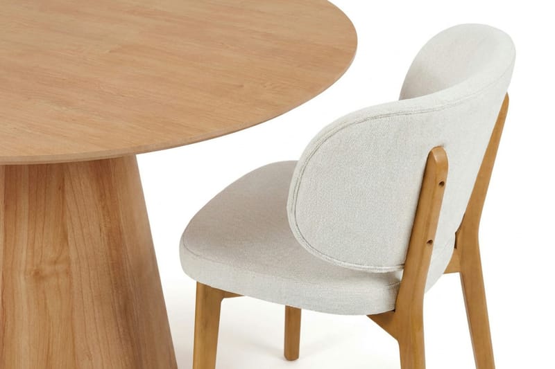 Siena spisegruppe 110 cm rund i eik med 4 Eira spisestoler - Eik - Møbler - Bord - Spisegrupper