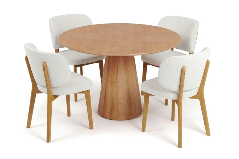 Siena spisegruppe 110 cm rund i eik med 4 Eira spisestoler - Eik - Møbler - Bord - Spisegrupper