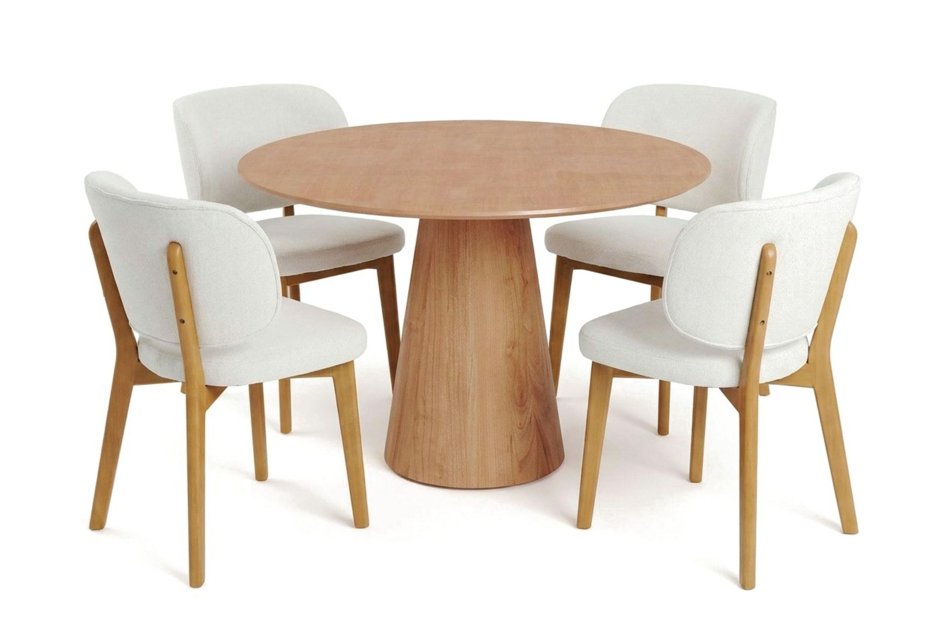 Siena spisegruppe 110 cm rund i eik med 4 Eira spisestoler - Eik