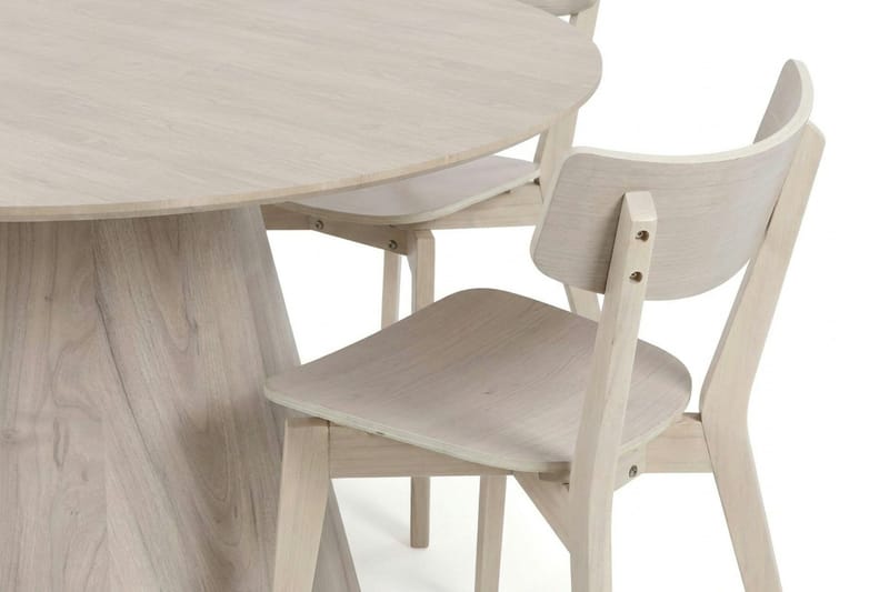 Siena Spisegruppe 130 cm rund hvitlasert med 6 Amelia spisestoler - Hvitlasert - Møbler - Bord - Spisegrupper
