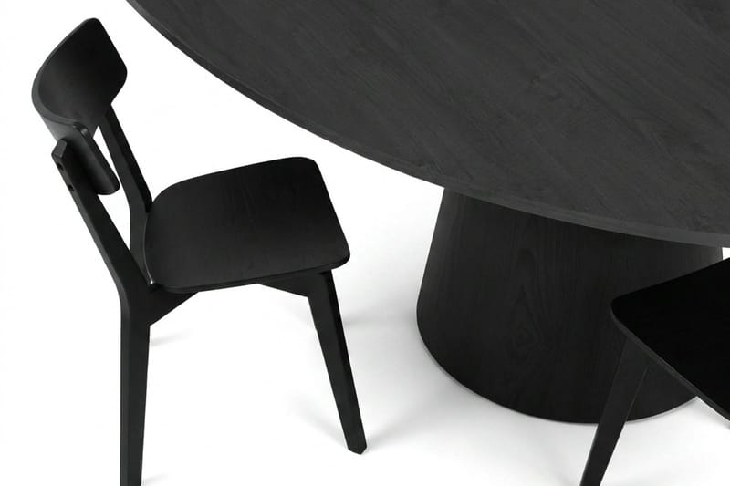 Siena Spisegruppe 130 cm rund i svart med 6 Amelia spisestoler - Svart - Møbler - Bord - Spisegrupper