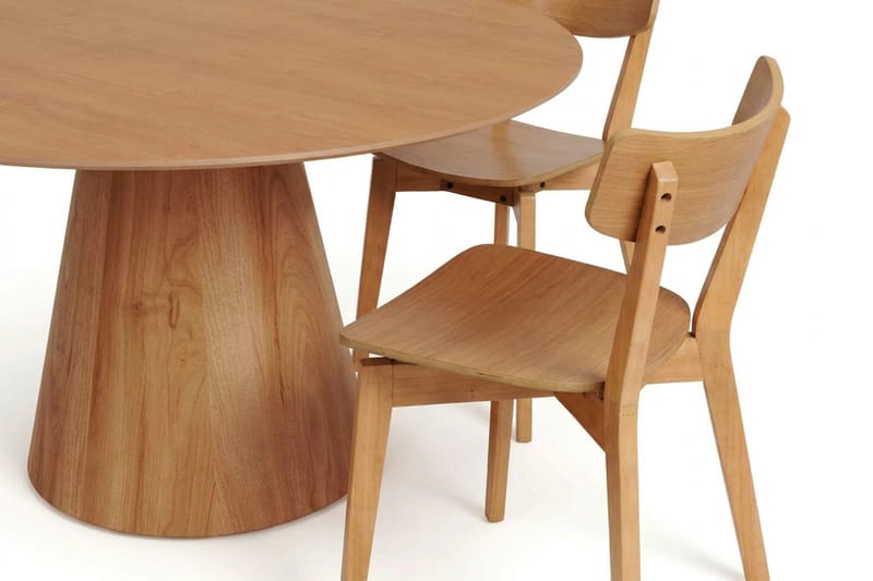 Siena Spisegruppe 150 cm rund i eik med 6 Amelia spisestoler - Eik - Møbler - Bord - Spisegrupper