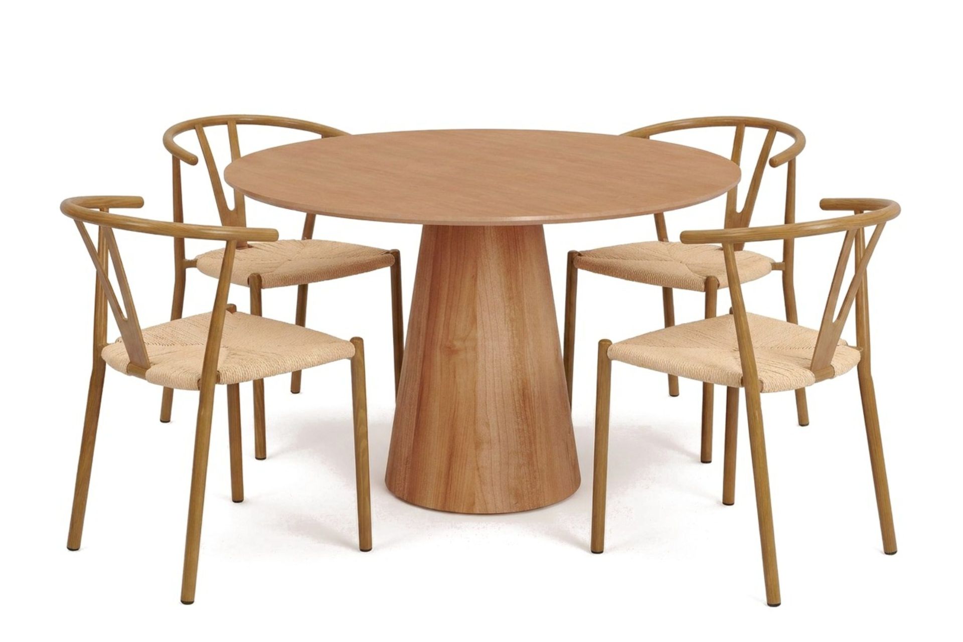 Siena spisegruppe rund 110 cm eik med 4 Elysia spisestoler - Eik