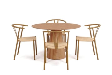 Siena spisegruppe rund 110 cm eik med 4 Elysia spisestoler - Eik - Møbler - Bord - Spisegrupper