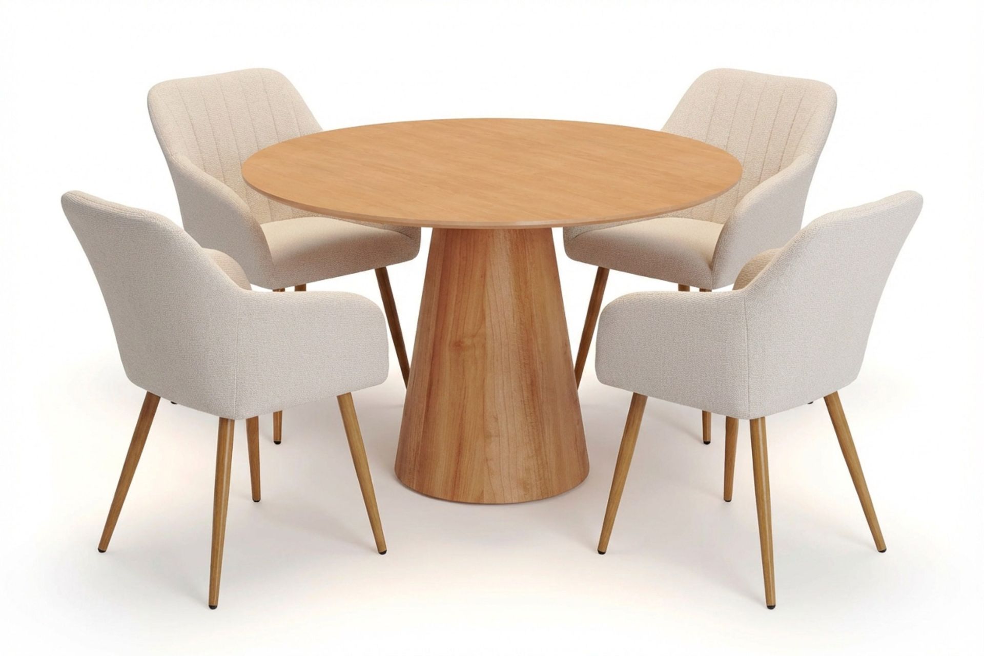 Siena spisegruppe rund 110 cm eik med 4 Filippa spisestoler - Eik