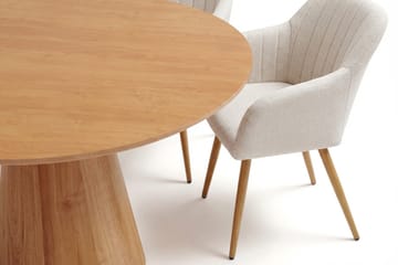 Siena spisegruppe rund 110 cm eik med 4 Filippa spisestoler - Eik - Møbler - Bord - Spisegrupper