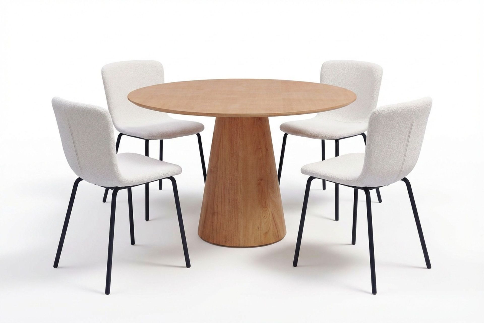 Siena spisegruppe rund 110 cm eik med 4 Katy spisestoler - Eik