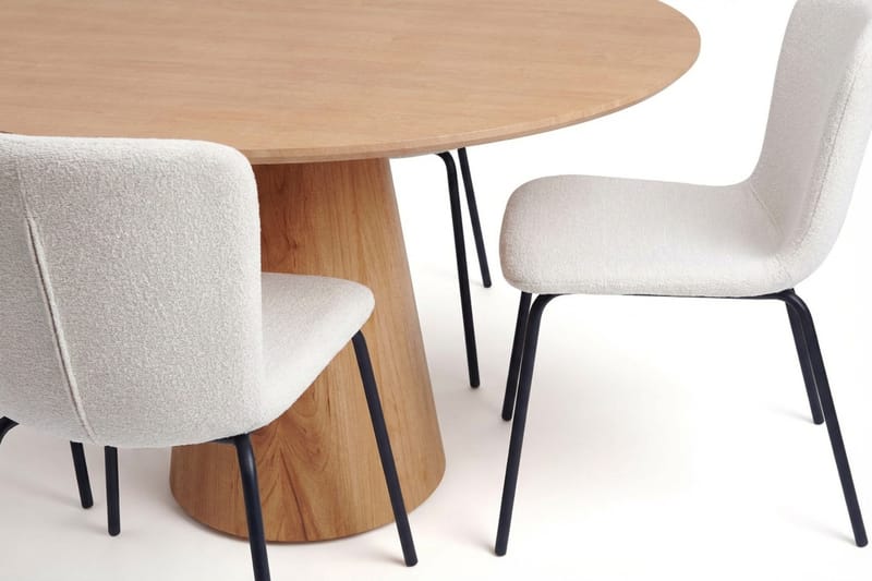 Siena spisegruppe rund 110 cm eik med 4 Katy spisestoler - Eik - Møbler - Bord - Spisegrupper