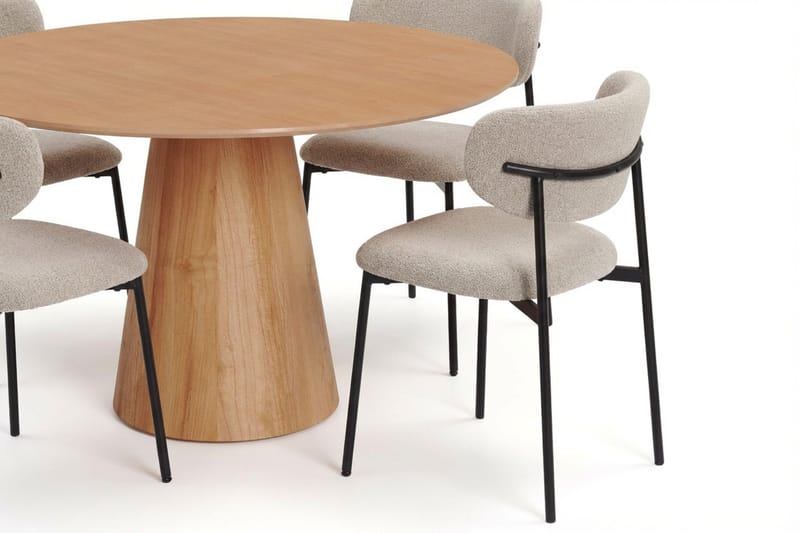 Siena spisegruppe rund 110 cm eik med 4 Lucy spisestoler - Eik - Møbler - Bord - Spisegrupper