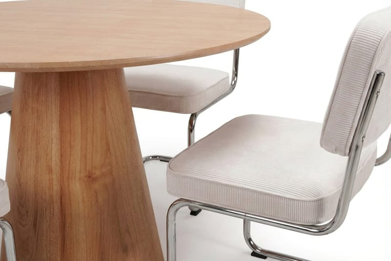Siena spisegruppe rund 110 cm eik med 4 Milva spisestoler - Eik - Møbler - Bord - Spisegrupper