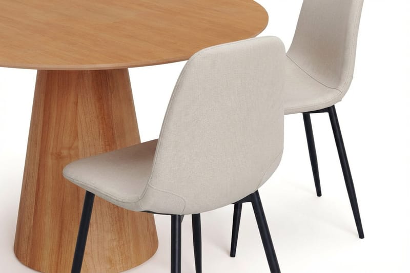 Siena spisegruppe rund 110 cm eik med 4 Nibe spisestoler - Eik - Møbler - Bord - Spisegrupper