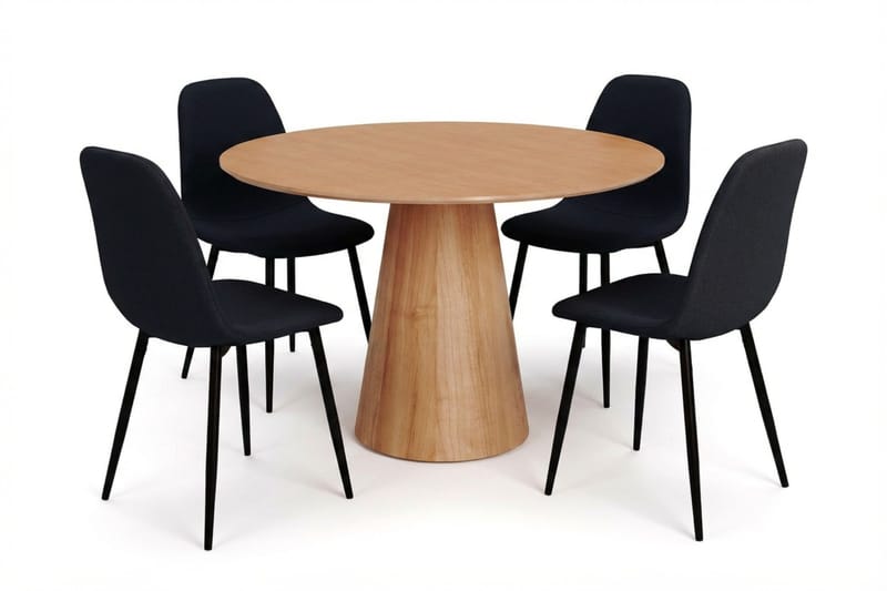 Siena spisegruppe rund 110 cm eik med 4 Nibe spisestoler, Eik