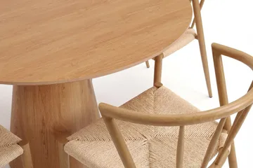 Siena spisegruppe rund 110 cm eik med 4 Winston spisestoler - Eik - Møbler - Bord - Spisegrupper