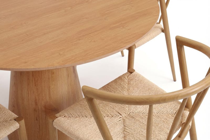 Siena spisegruppe rund 110 cm eik med 4 Winston spisestoler - Eik - Møbler - Bord - Spisegrupper